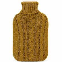 RUBBER HOT WATER BOTTLE IN A SWEATER 1.75L BROWN