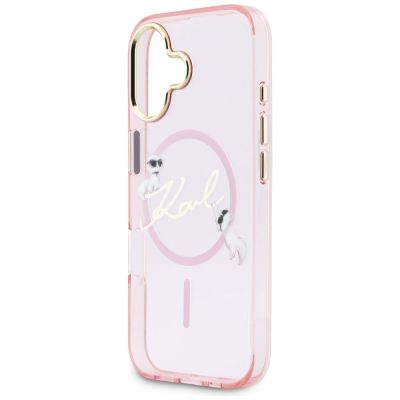 6. Karl Lagerfeld IML Choupettes Karl Script Logo MagSafe iPhone 17 Case - Pink