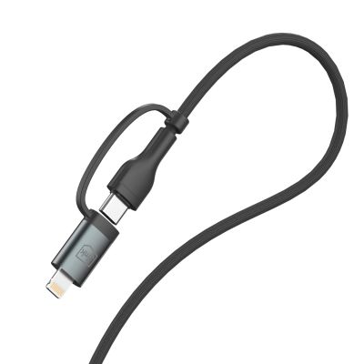 19. 3mk Hyper Cable N-SERIES 2 in 2 USB-A / USB-C and USB-C / Lightning 1.2m QC 3.0 9V/2A 60W - black