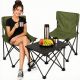 33. FOLDABLE TOURIST SET 3IN1 TABLE AND 2 CHAIRS GREEN ENERO CAMP