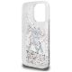 7. Karl Lagerfeld Liquid Glitter Choupette Logo Case for iPhone 16 Pro - Clear