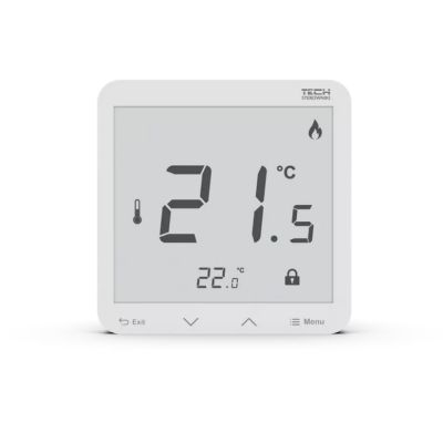 Wireless room thermostat white R-8S PLUS Tech Controllers