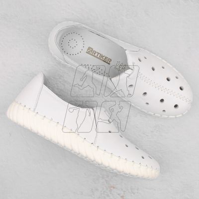 8. Artiker W HBH66A white openwork leather shoes