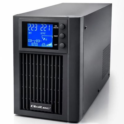 7. Qoltec Pure Sine Wave UPS | 1kVA | 800W | AVR | LCD | Pure Sine