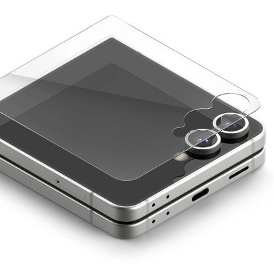 2. Ringke Cover Display Easy Slide Tempered Glass 2-pack for Samsung Galaxy Z Flip 7 - Transparent