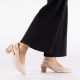 20. Beige leather open-toe pumps Rieker 44651-60