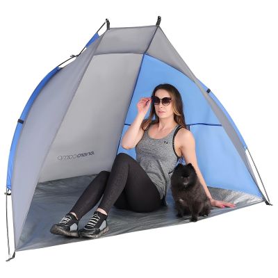 11. BEACH SHELTER SUN 200x120x120cm GREY-BLUE ENERO CAMP