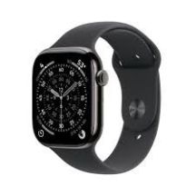 Apple Watch Series 11 GPS + Cellular 46mm Slate Titanium Case with Black Sport Band - S/M