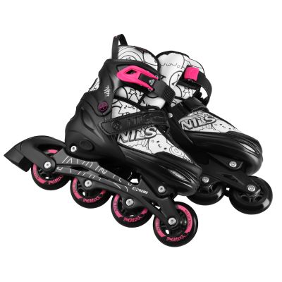 11. NH10907 4in1 ROLLER SKATES WITH EXTENDED HOCKEY BLADES TINTS PINK SIZE L (39-42) NILS EXTREME