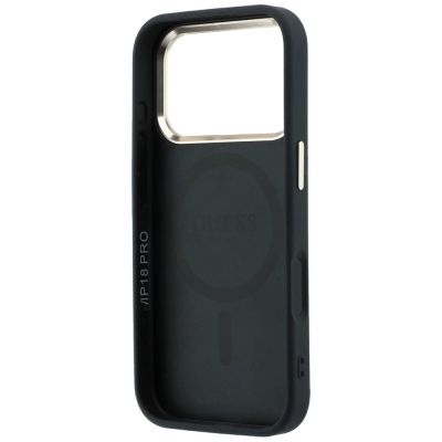 7. Guess Saffiano Small 4G & Classic Logo MagSafe Case for iPhone 18 Pro / 17 Pro - Black