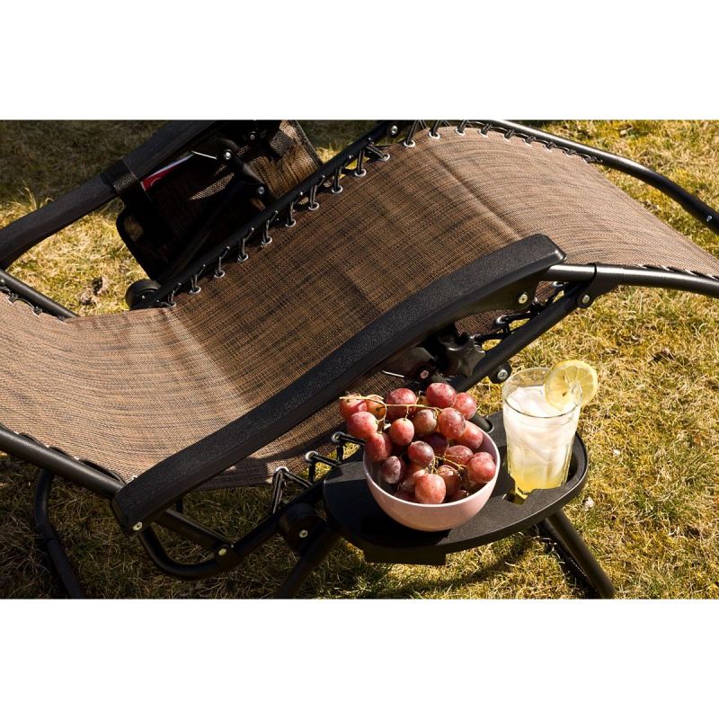 7. FOLDABLE GARDEN DECHAIR WITH CANOPY 173X52/65X110CM BROWN