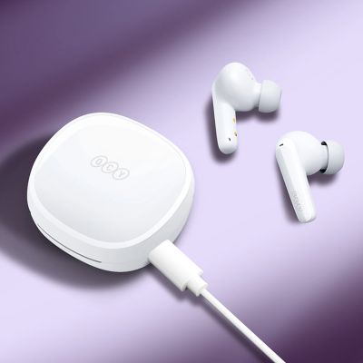 5. QCY T13X In-Ear Headphones with ENC IPX5 Bluetooth 5.3 - White