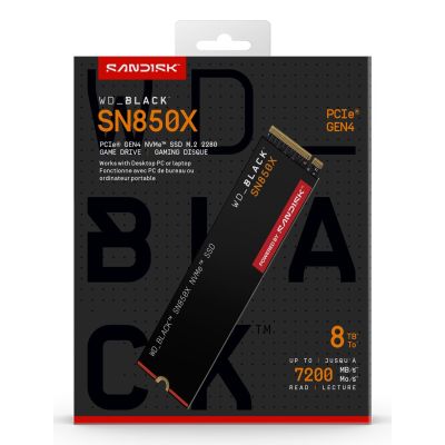 9. WD Black SN850X 8TB M.2 NVMe SSD WDS800T2X0E