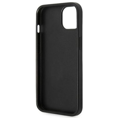 7. Karl Lagerfeld Saffiano Karl`s Head Patch Case for iPhone 13 / 14 / 15 - Black