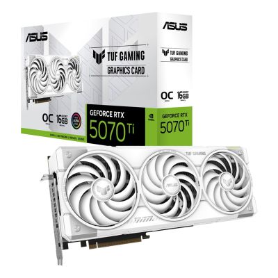 22. ASUS TUF Gaming TUF-RTX5070TI-O16G-WHITE-GAMING NVIDIA GeForce RTX 5070 Ti 16 GB GDDR7