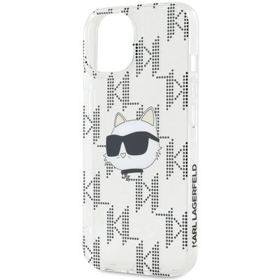 6. Karl Lagerfeld IML Choupette Head & Monogram case for iPhone 15 / 14 / 13 - transparent