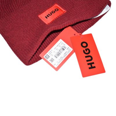 2. Hugo Boss Beanie Wool Winter Hat Red - 50496011-604