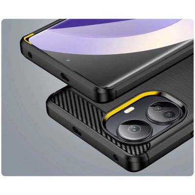 6. Carbon Case case for Realme 10 Pro+ flexible silicone carbon cover black