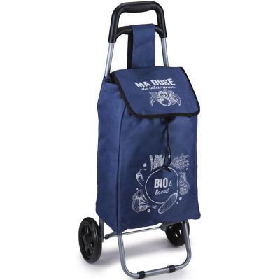 10. TROLLEY SHOPPING BAG ON WHEELS WITH FRAME 25L BLUE