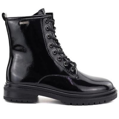 6. Women's leather ankle boots, patent leather, black Big Star UU274613