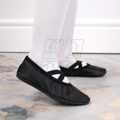 8. Leather dance shoes with black elastic bands Jr Nazo