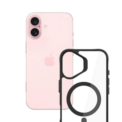 4. 3mk Satin Armor MagCase with MagSafe for iPhone 16 - Clear with Black Frame