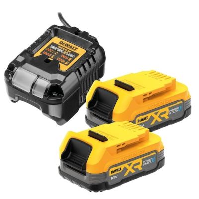 2. DEWALT BATTERY 18V 1.7Ah POWERSTACK 2pcs + CHARGER DCB1102