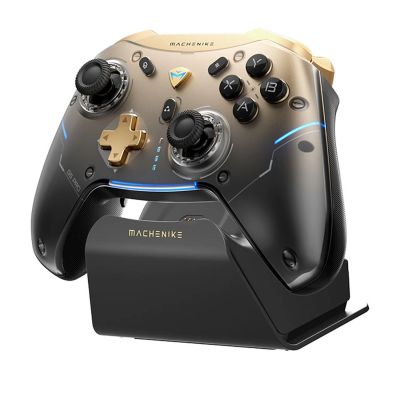 Machenike G5Pro Flagship Wireless Game Controller with Gyro Charging Station and Button Mapping - Black and Gold
