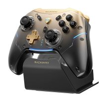 Machenike G5Pro Flagship Wireless Game Controller with Gyro Charging Station and Button Mapping - Black and Gold