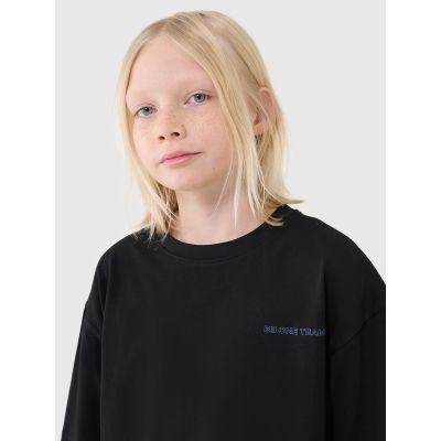 5. Boy's oversize T-shirt with inscription 4F 4FJWSS25TTSHM2184-20S