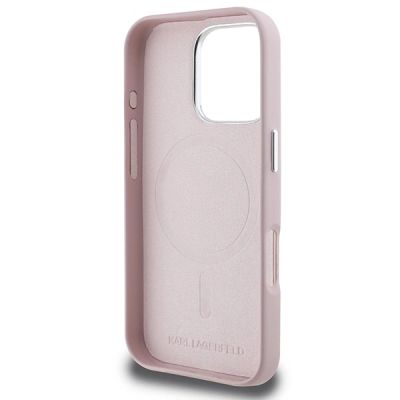 7. Karl Lagerfeld FW Metal Plate MagSafe iPhone 16 Pro Case - Pink