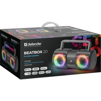 9. DEFENDER BEATBOX 20 BLUETOOTH SPEAKER 20W LIGHT/BT/MIC/FM/USB/TF