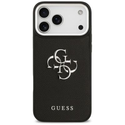 3. Guess Grained Big 4G Classic Logo case for iPhone 17 Pro Max - black