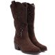 4. Women's openwork cowboy boots chocolate S.Barski HY62-8126