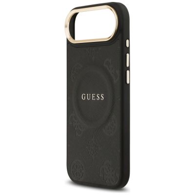 6. Guess Peony Hot Stamp MagSafe Case for iPhone Air - Black
