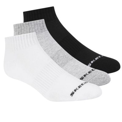 3. Skechers 3pk Unisex Terry Qtr Crew S111035-107 White 43-46