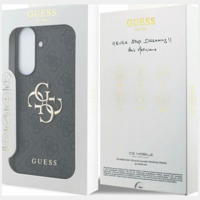8. Guess Leather 4G Metal Logo Case for Samsung Galaxy A57 5G - Black