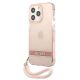 2. Guess Translucent Stap Case for iPhone 13 Pro Max - Pink