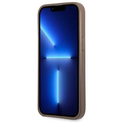 5. Guess 4G Triangle Logo Cardslot Case for iPhone 13 Pro / 13 - Brown