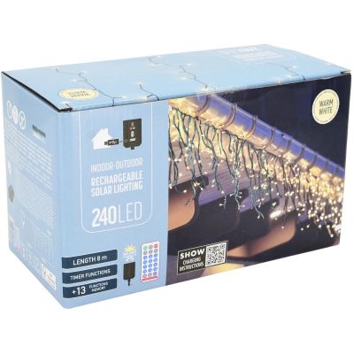 6. SOLAR STRING LIGHTS WITH 240 WARM WHITE LEDS