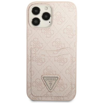 3. Guess 4G Triangle Logo Cardslot case for iPhone 13 Pro Max - pink