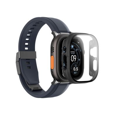 5. AmazingThing Radix Glass Screen Protector with Case for Apple Watch UItra 3 49mm - Black