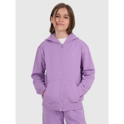 Girls' sweatshirt with a hood, 4F 4FJRAW25TSWSF2466-51S