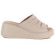 2. Women's beige leather wedge sandals Vinceza 66949