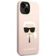 4. Karl Lagerfeld Silicone Karl's Head MagSafe Case for iPhone 14 Plus - Light Pink