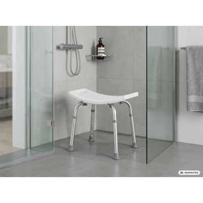 17. Rectangular shower stool with adjustable height