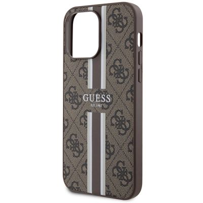 6. Guess 4G Printed Stripes MagSafe case for iPhone 15 Pro Max - brown