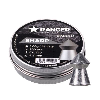 4. 5.5 mm RANGER Diabolo Sharp point pellets 250 pcs. 1.00 g