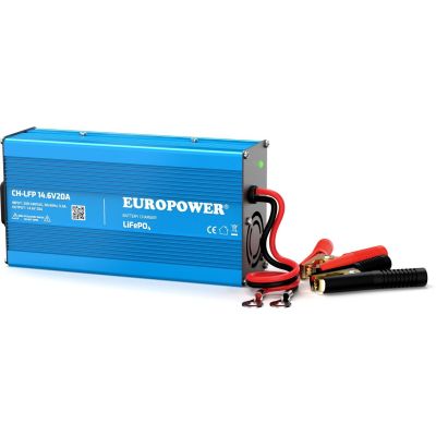 CHARGER FOR LiFePO4 BATTERIES EUROPOWER CH-LFP/12/20 14.6V 20A CROCODILE CONNECTOR