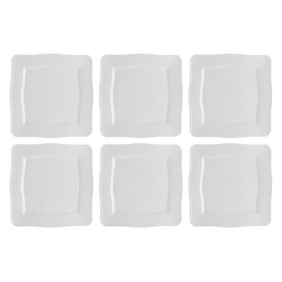 Set of 6 Florentina Square Plates - White, 26.5 cm